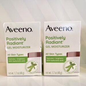 2x Aveeno Positively Radiant Gel Moisturizer 1.7oz/48g All Skin Types New in Box